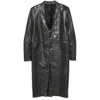 Rick Owens Black Hollywood Lido Leather Coat In Black