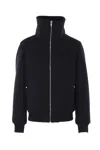 Rick Owens Structured Black Sports Jacket With Ribbed Details And Matte Finish In Black