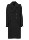 Rick Owens Officer Double-breasted Melton Virgin Wool Coat In Black