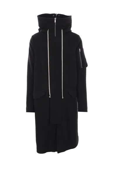 Rick Owens Men's Wool Parka Megaparka Black | Size 48 | Iru02d6980wld09 Color Black