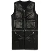 Rick Owens Utility Leather Vest In Black