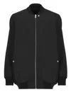 Rick Owens Jumbo Peter Flight Distressed Cotton Jacket In Black