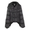 Rick Owens Womens Black Naska Asymmetric Padded Jacket In Gold