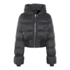 Rick Owens Black Down Jacket With Crop Design And Fixed Hood In Tech Fabric Woman In Black