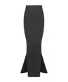 Rick Owens Rear Zipped Pillar Coated Denim Mermaid Skirt In Black