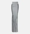Rick Owens Coda Satin Maxi Skirt In Blue