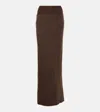 Rick Owens Coda Wool Maxi Skirt In Brown