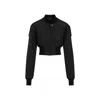 Rick Owens Black Round Collar Polyester Bomber In Black