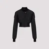Rick Owens Black Round Collar Polyester Bomber In Black