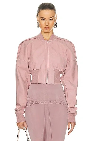 Rick Owens Collage Bomber In Dusty Pink