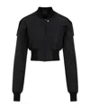 Rick Owens Collage Cropped Bomber Jacket In Black