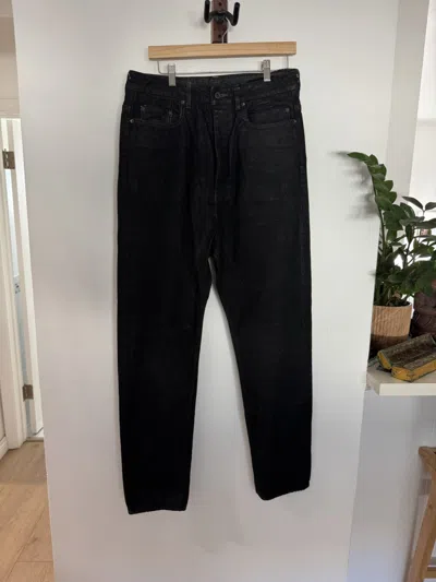 Pre-owned Rick Owens Collapse Cut Selvedge Waxed Denim In Black
