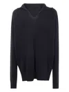 Rick Owens Collared Cashmere Sweater In Black