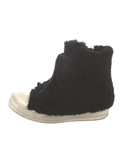 Pre-owned Rick Owens Colorblock Pattern Boots In Black