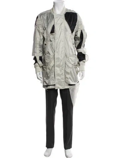 Pre-owned Rick Owens Colorblock Pattern Parka W/ Tags In Gray