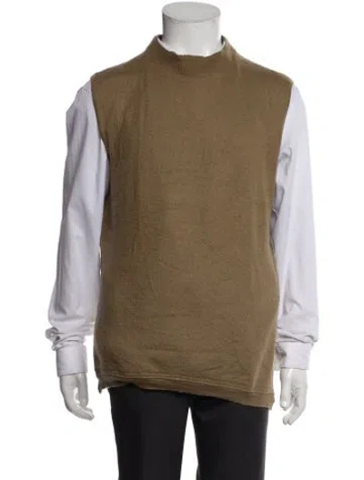 Pre-owned Rick Owens Colorblock Pattern Turtleneck Sweater Vest In Multi
