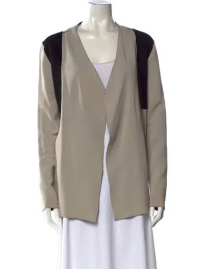 Pre-owned Rick Owens Colorblock Pattern V-neck Sweater In Neutral