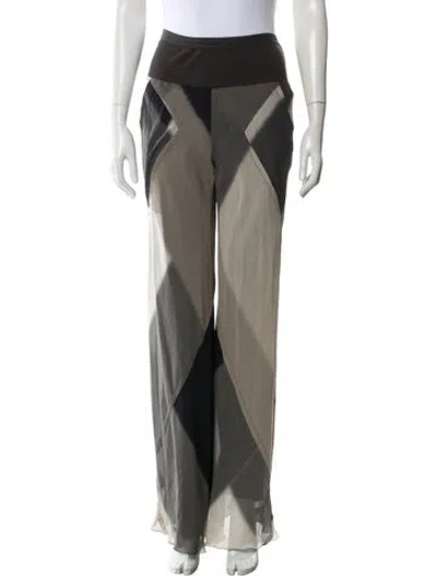 Pre-owned Rick Owens Colorblock Pattern Wide Leg Pants In Gray