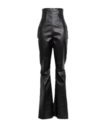 Rick Owens Colored Denim Flared Pants In Black