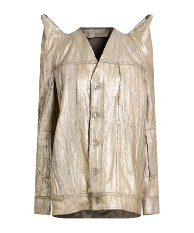 Rick Owens Colored Denim Jacket In Nude