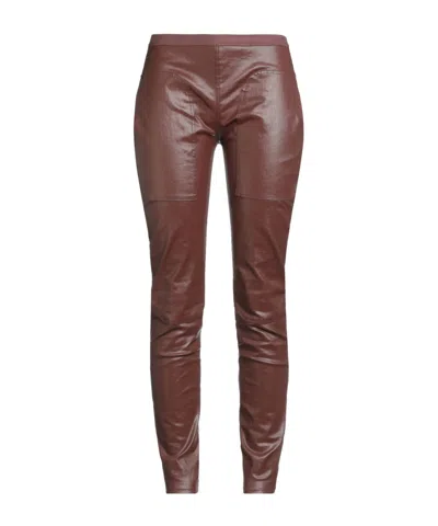 Rick Owens Colored Stretch Jeans In Brown