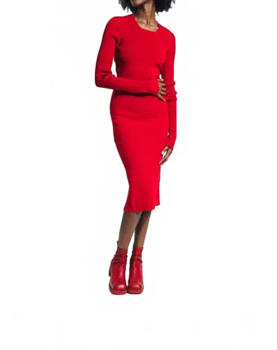 Rick Owens Column Dress In Cardinal Red