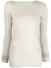 Rick Owens Column Knit Sweater In Nude