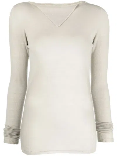 Rick Owens Column Knit Sweater In Nude