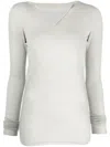 Rick Owens Column Knit Sweater In White