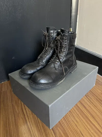 Pre-owned Rick Owens Combat Boots In Black