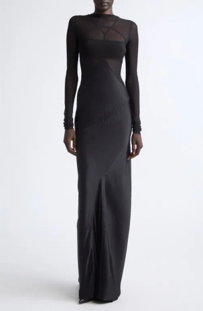 Rick Owens Combo Gown In Black