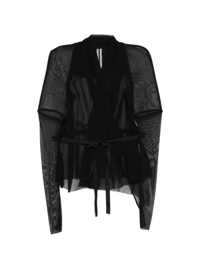 Rick Owens Combo Metro Jacket Silk Chiffon In Black