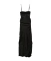 Rick Owens Panelled Satin Midi Slip Dress In Black