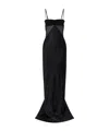 Rick Owens Panelled Satin Midi Slip Dress In Black