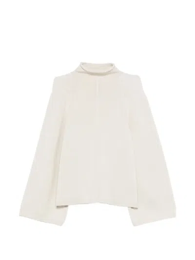 Rick Owens Con High-neck Sweater In White