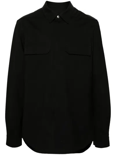 Rick Owens Concealed Press-stud Shirt In Black