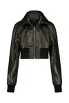 Rick Owens Concordia Dracucollar Cropped Jacket In Black