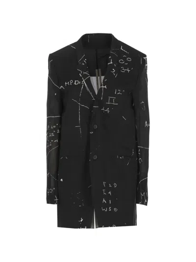 Rick Owens Concordian Blazer In Black