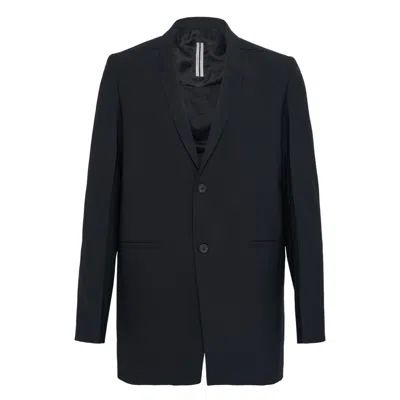 Rick Owens Concordian Cotton Voile Jacket In Black