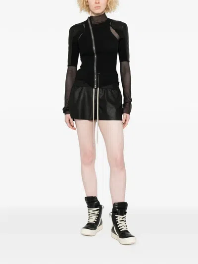 Rick Owens Concordian Drawstring Shorts In Black