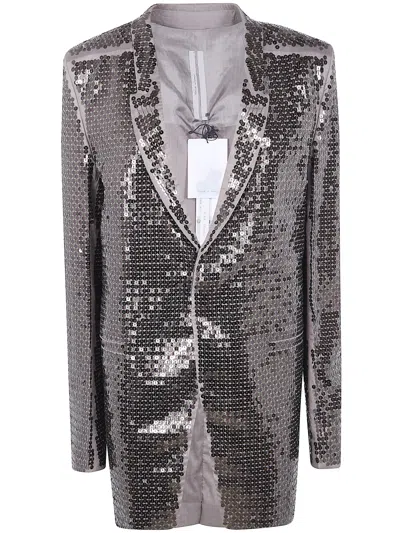 Rick Owens 'concordian' Embroidered Jacket In Gray