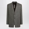 Rick Owens Concordian Single-breasted Wool Jacket In Gray