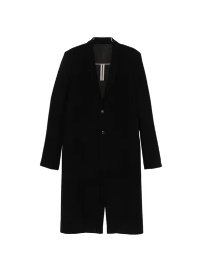 Rick Owens Concordian Single-breasted Tailored Coat In Black