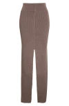 Rick Owens Concordian Sliced Wool Knit Skirt In Brown