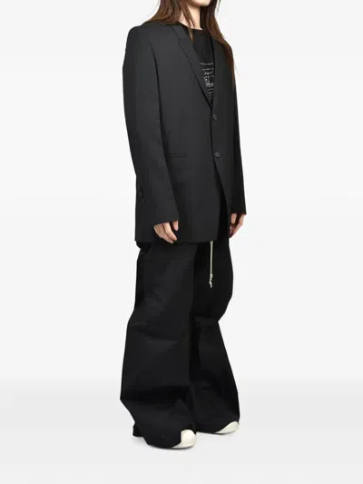 Rick Owens Concordian Wool Blazer In Black