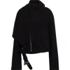 Rick Owens Concordia Cropped Scarf Flight Jacket Clothing In Black