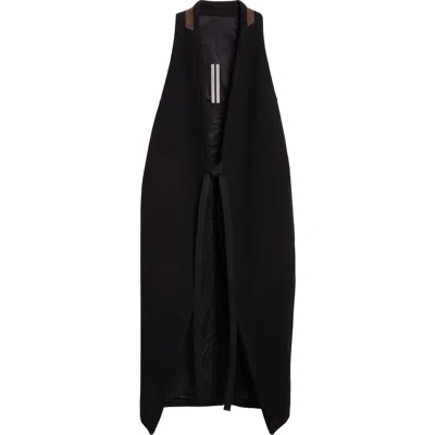 Rick Owens Concordians Cyclops Sleeveless Coat In Black