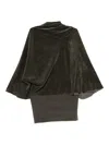 Rick Owens Velvet Cylinder Draped Top In Black