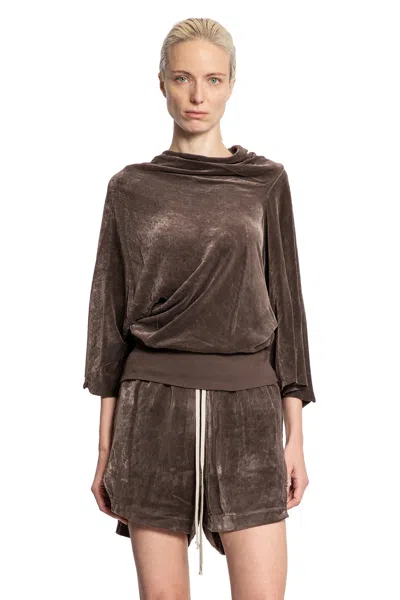 Rick Owens Concordians Cylinder Top In Brown