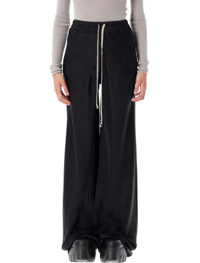Rick Owens Bias Drawstring Trousers Featuring Elastic Waistband In Black